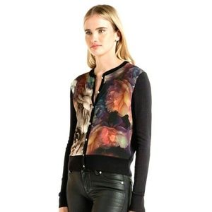 🚫SOLD🚫Ted Baker Black Floral Print Cardigan